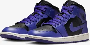Кросівки жіночі Nike AIR JORDAN 1 MID фіолетово-чорні BQ6472-051