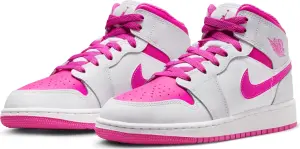 Кроссовки подростковые Nike AIR JORDAN 1 MID (GS) бело-розовые FD8780-500