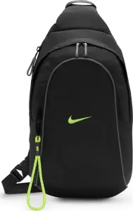 Сумка через плечо Nike SPORTSWEAR ESSENTIALS SLING BAG черно-салатовая DJ9796-060