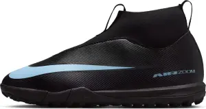 Сороконіжки (шиповки) дитячі Nike JR MERCURIAL ZOOM SUPERFLY 10 ACADEMY TF чорно-блакитні FQ8310-001