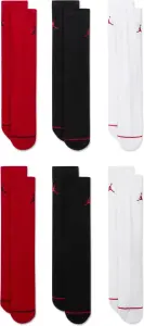 Носки Nike JORDAN EVERYDAY CUSHIONED CREW 6PR белые, черные, красные (6 пар) HV6228-900