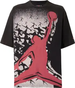 Футболка Nike JORDAN OVERSIZED REISSUE черно-красно-серая HQ8982-010