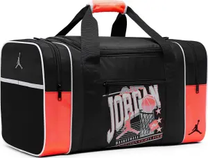 Сумка спортивная Nike JORDAN 84 VINTAGE DUFFEL 51L черно-оранжевая MA9118-G0H