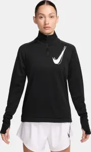 Реглан для бігу жіночий Nike SWOOSH DRI-FIT 1/2-ZIP MID LAYER чорний HJ2225-010