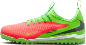 Сороконіжки (шиповки) дитячі Nike JR PHANTOM 6 LOW ACADEMY "ERLING HAALAND" TF EH салатово-червоні HQ2040-603