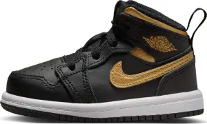 Кросівки дитячі Nike JORDAN 1 MID (TD) чорно-золоті DQ8425-071