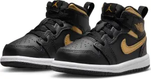 Кросівки дитячі Nike JORDAN 1 MID (TD) чорно-золоті DQ8425-071