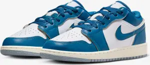Кроссовки подростковые Nike AIR JORDAN 1 LOW SE (GS) сине-белые FN9137-141