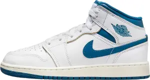Кроссовки подростковые Nike JORDAN 1 MID SE (GS) бело-синие FN7432-141