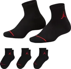 Носки детские Nike JORDAN JUMPMAN QUARTER черно-красные (3 пары) UJ0009-023