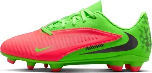 Бутсы детские Nike JR PHANTOM 6 LOW CLUB "ERLING HAALAND" FG/MG EH салатово-красные IH1798-603