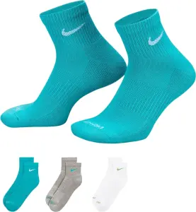Шкарпетки Nike EVERYDAY PLUS CUSHIONED TRAINING ANKLE бірюзові, сірі, білі (3 пари) SX6890-967