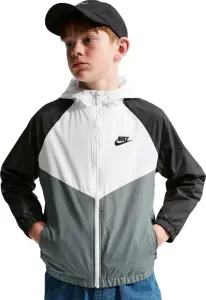 Ветровка подростковая Nike SPORTSWEAR WINDRUNNER бело-серо-черная IF2821-100