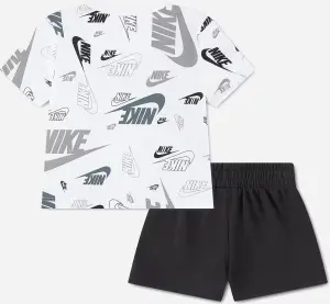 Комплект літній дитячий Nike SPORTSWEAR ALLOVER PRINT біло-сіро-чорний 86N043-G9Q