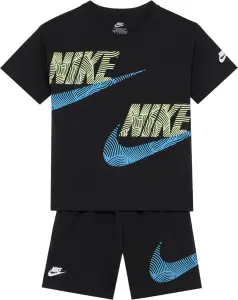Комплект літній дитячий Nike SPORTSWEAR IN THE ZONE RELAXED JERSEY чорно-лаймово-блакитний 86N737-023