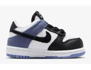 Кросівки дитячі Nike DUNK LOW ESS+ біло-чорно-фіолетові IQ2750-103