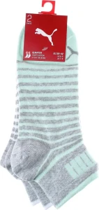 Шкарпетки Puma UNISEX QUARTER 2P біло-бірюзово-сірі (2 пари) 101002001-025