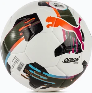 Футбольний м'яч Puma ORBITA 4 HYB (FIFA BASIC) біло-чорно-оливковий Розмір 5 084326-01