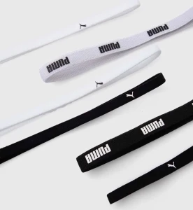 Пов'язки на голову жіночі Puma TR ESS HAIRBANDS чорні, білі (6 штук) 053452-09