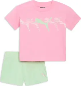 Комплект літній дитячий Puma LOGO рожево-салатовий 859954-01