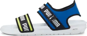Сандалі жіночі Puma SOFTRIDE SIGNATURE синьо-лаймово-чорно-білі 384128-04