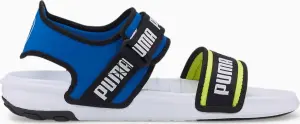 Сандалі жіночі Puma SOFTRIDE SIGNATURE синьо-лаймово-чорно-білі 384128-04