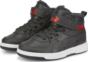 Черевики дитячі Puma REBOUND JOY FUR темно-сіро-червоні 375479-06