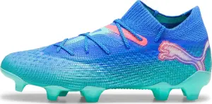 Бутси жіночі Puma FUTURE 7 ULTIMATE FG/AG бірюзово-синьо-коралові 107917-01