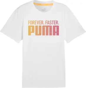 Футболка Puma RUN FAVORTIES FOREVER FASTER біло-жовтогаряча 526146-02