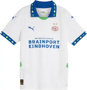 Футболка підліткова Puma PSV REPLICA (ПСВ) резервна біло-синьо-зелена 775166-03