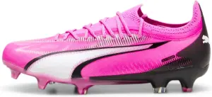 Бутси жіночі Puma ULTRA ULTIMATE FG/AG рожево-чорно-білі 107767-01