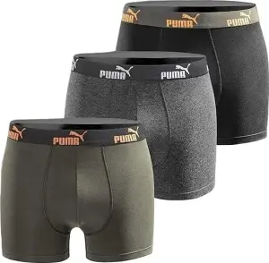 Труси (боксери) Puma EVERYDAY COTON STRETCH оливкові, сірі, чорні (3 штуки) 100003547-003