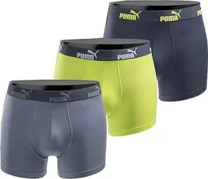 Труси (боксери) Puma EVERYDAY COTON STRETCH сірі, лимонні, темно-сині (3 штуки) 100003547-013