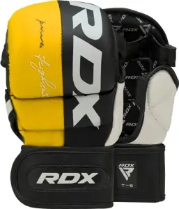 Рукавички MMA RDX GRAPPLING GLOVES REX T6 PLUS жовто-чорно-білі GGR-T6Y