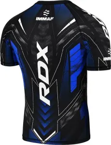 Футболка компрессионная RDX COMPRESSION SHIRT HALF SLEEVES IMMAF-1 черно-синяя CSH-IMF-1U