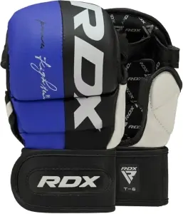 Рукавички MMA RDX GRAPPLING GLOVES REX T6 PLUS синьо-чорно-білі GGR-T6U