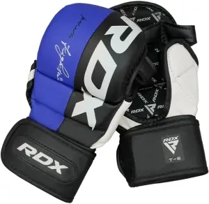 Рукавички MMA RDX GRAPPLING GLOVES REX T6 PLUS синьо-чорно-білі GGR-T6U