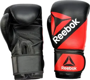 Рукавички боксерські Reebok COMBAT LEATHER BOXING GLOVES чорно-червоні (10 унцій) RSCB-10110RD-10