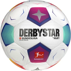 Футбольний м'яч Select DERBYSTAR Bundesliga Brillant Replica v23 біло-синьо-фіолетовий Розмір 4 395410-672