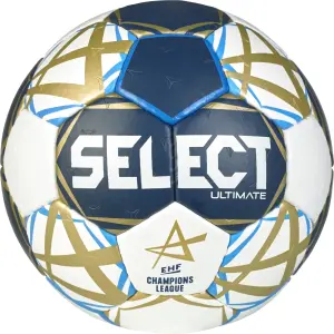 Гандбольный мяч Select ULTIMATE EHF CHAMPIONS LEAGUE V23 бело-темно-сине-золотой Размер 3 161185-209