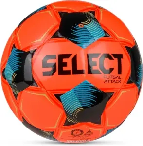 Футзальний м'яч Select FUTSAL ATTACK DB (FIFA BASIC) V26 оранжево-блакитно-золотий Розмір 4 107347-010