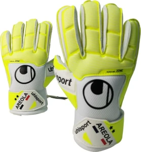 Вратарские перчатки Uhlsport PURE ALLIANCE STARTER SOFT AREOLA#293 бело-желто-черные 1011173 01 2020