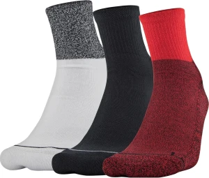Шкарпетки Under Armour MEN'S PHENOM QTR біло-чорно-червоні (3 пари) 1329352-600