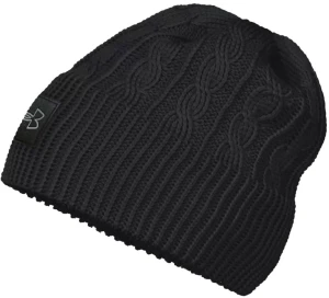 Шапка жіноча Under Armour HALFTIME CABLE KNIT BEANIE чорна 1379995-001