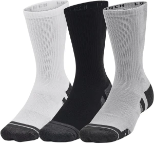 Шкарпетки Under Armour PERFORMANCE TECH 3PK CREW чорно-сіро-білі (3 пари) 1379512-011
