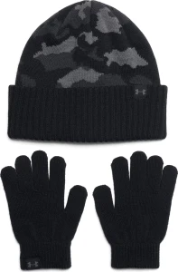 Зимовий набір аксесуарів дитячий Under Armour BEANIE/GLOVE COMBO чорно-сірий камуфляж 1386641-001