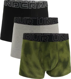 Труси (боксерки) Under Armour PERFORMANCE COTTON 3IN 3-PACK PRINTED BOXERJOCK оливкові, сірі, чорні (3 пари) 1383892-390