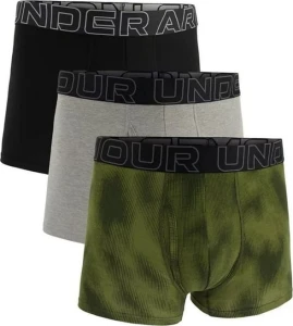 Труси (боксерки) Under Armour PERFORMANCE COTTON 3IN 3-PACK PRINTED BOXERJOCK оливкові, сірі, чорні (3 пари) 1383892-391