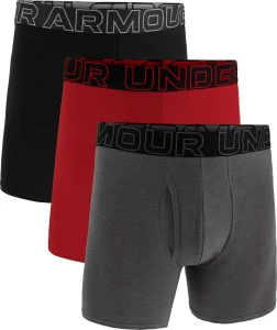 Труси (боксерки) Under Armour PERFORMANCE COTTON 6IN 3-PACK BOXERJOCK сірі, чорні, червоні (3 пари) 1383889-025