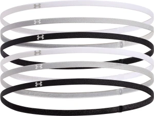 Пов'язки на голову Under Armour MINI ELASTIC 6-PACK HEADBANDS білі, сірі, чорні (6 штук) 1389932-001